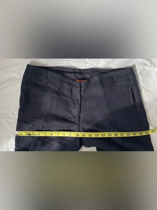 Tory Burch Navy Linen Trousers - Picture 6 of 7